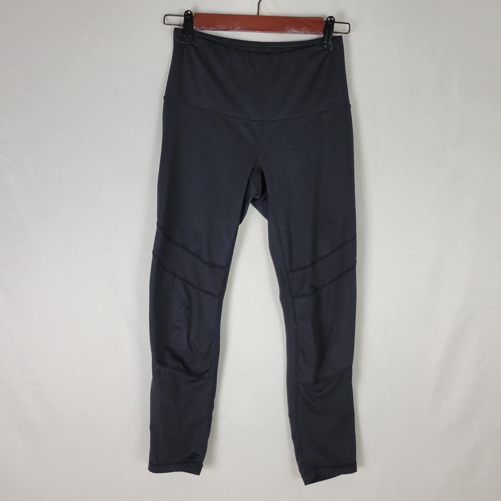 Reebok Pants Womens Extra Small Black Mid Rise Athletic Activewear‎ Yoga Running